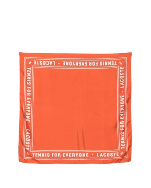 Lacoste Orange Logo-Print Silk Scarf for men