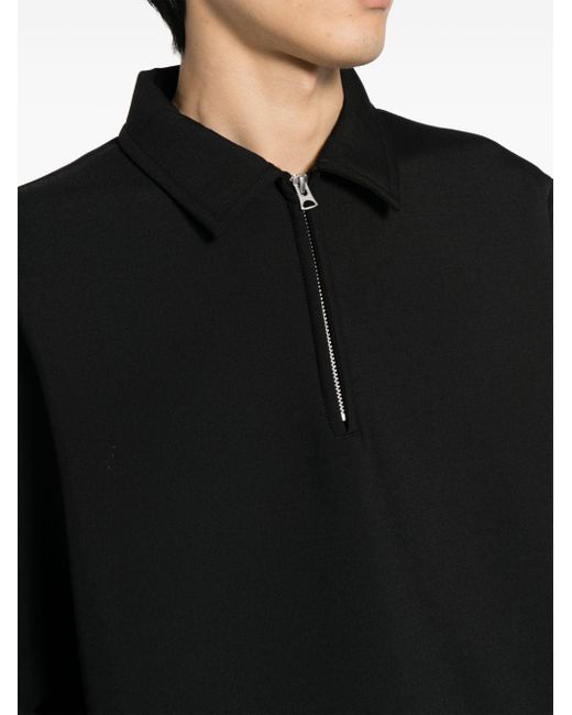Sacai Half-Zip-Hemd mit klassischem Kragen in Black für Herren