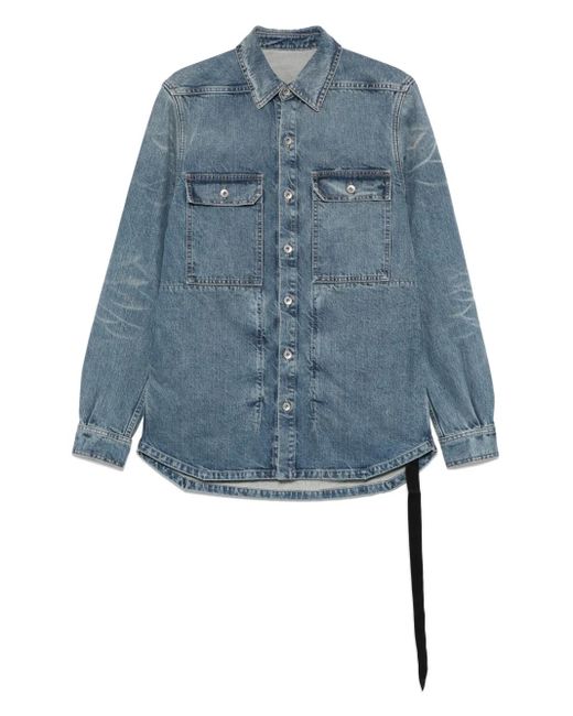 Rick Owens Blue Denim Overshirt