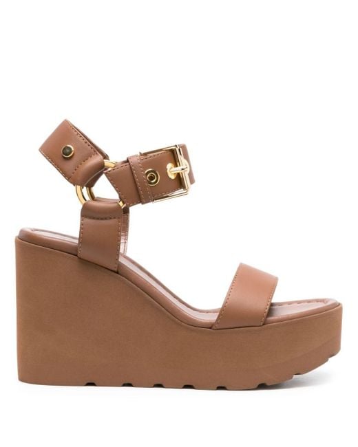 Gianvito Rossi Brown Leather Wedge Sandals