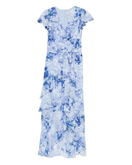 Eliza J Ruffled Floral Dress in Blue | Lyst Eliza J Ruffled Floral Dress in Blue | Lyst