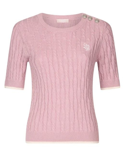 Liu Jo Pink Knit T-Shirt