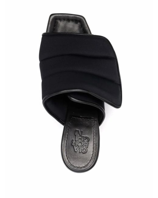 Gia Borghini Black Padded Leather Sandals