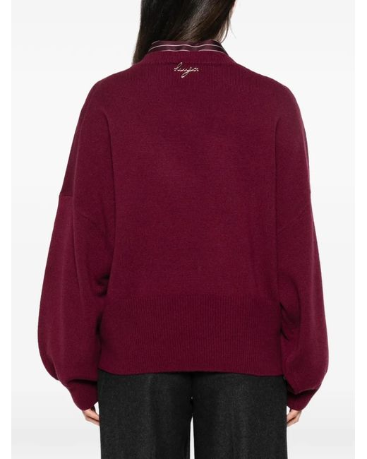 Liu Jo Red V-Neck Sweater