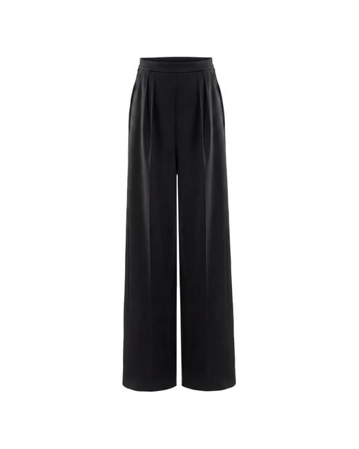 Saiid Kobeisy Black Pleated Wide-Leg Trousers
