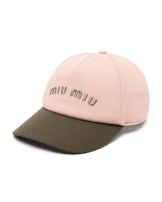 Miu Miu Pink Logo-embroidered Baseball Cap