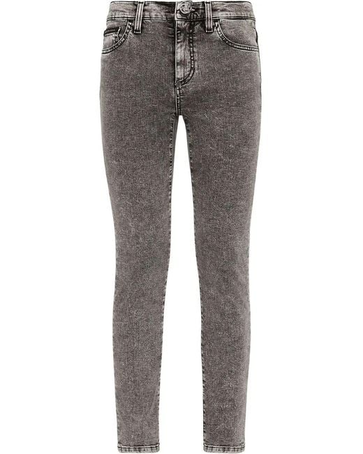 Philipp Plein Gray Cropped Skinny-Cut Jeans