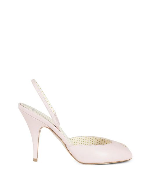 3Juin White Mely Pulp Slingback Pumps