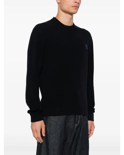 Maison Kitsuné Black Chillax Fox Wool Jumper for men