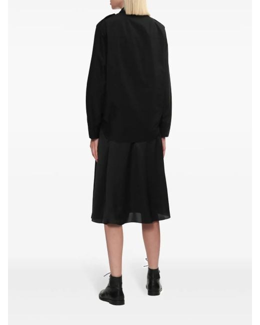 3.1 Phillip Lim Black Draped Shirt Dress