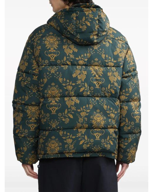 Drole de Monsieur La Doudoune Damas Gewatteerd Jack Met Capuchon in het Green voor heren