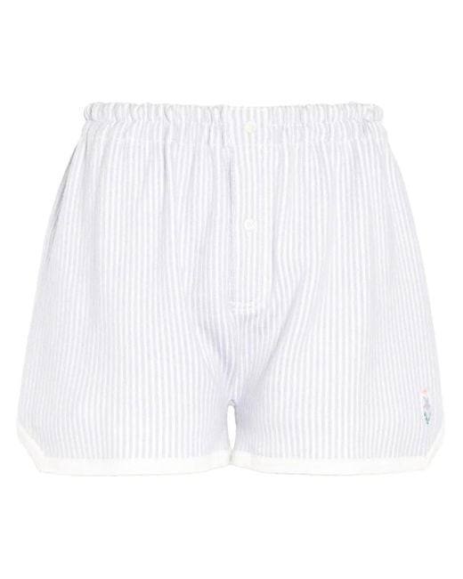 Barrie White Striped Shorts