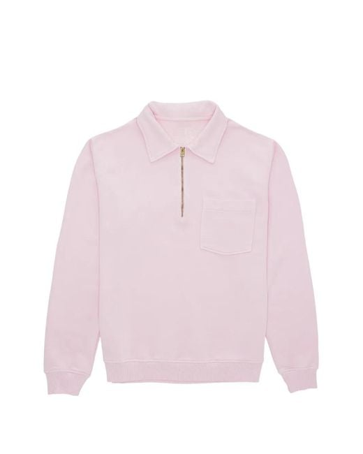 Fortela Pink Yale Half-Zip Sweatshirt for men