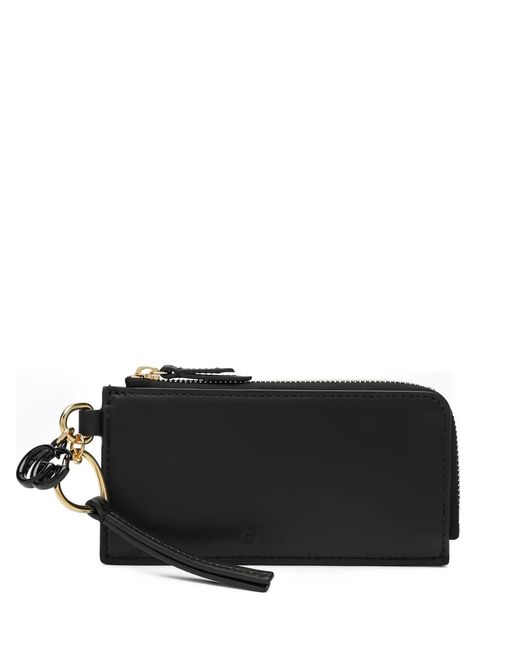 Gucci Black Leather Zipped Card Case