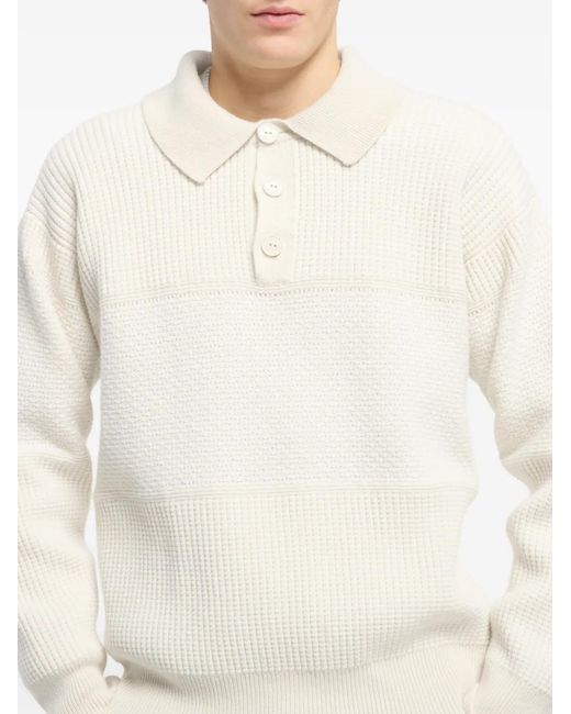Barrie White Waffle-Effect Polo Shirt for men
