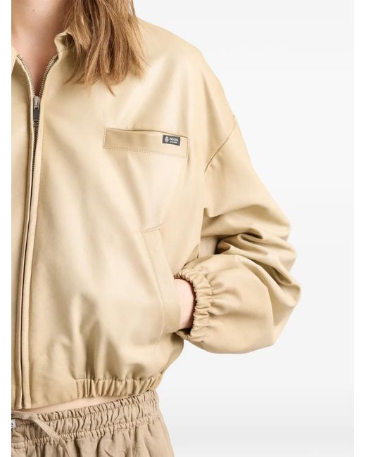 Prada Natural Cropped Nappa Leather Jacket