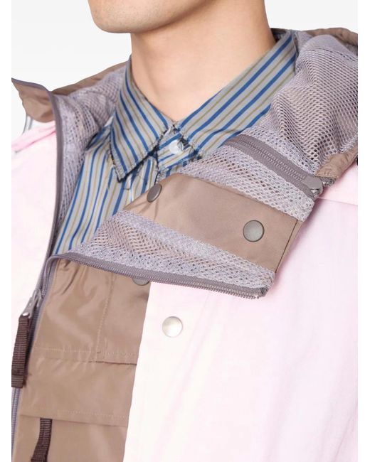 Kolor Pink Hooded Colourblock Jacket for men