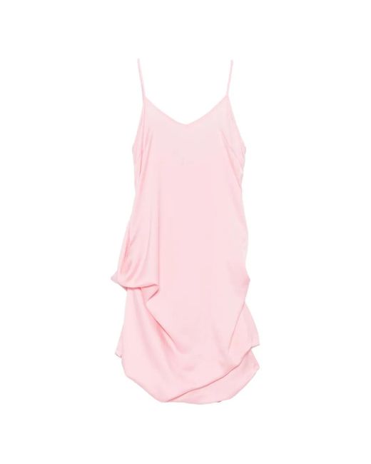 JULIE KEGELS Pink Draped-Design Mini Dress