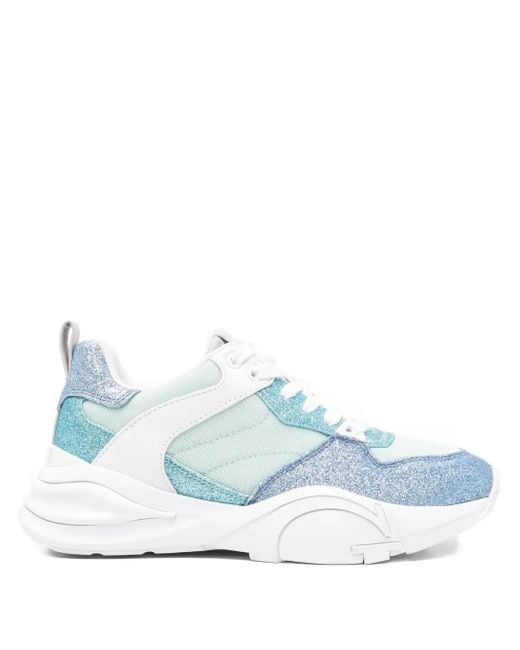 Zapatillas con paneles de purpurina Guess de color Blue