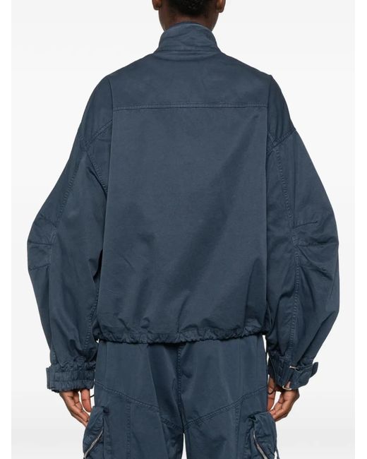 The Attico Blue Cargo-Pocket Bomber Jacket