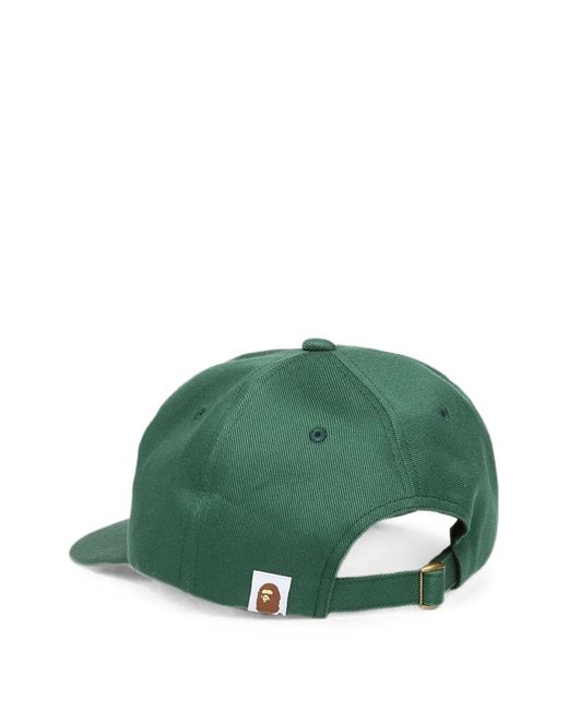 A Bathing Ape Green Patched-Panel Cotton Cap
