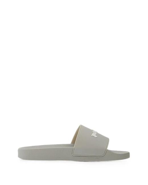 Palm Angels White Logo-Print Slides for men