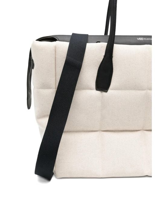 VEE COLLECTIVE Natural Large Tela Quilted Shoulder Bag