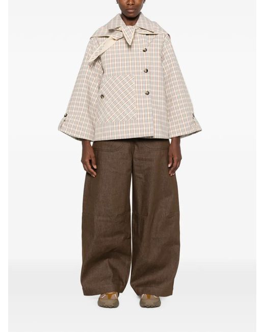 Simone Rocha Brown Embellished Logo-Patch Jeans