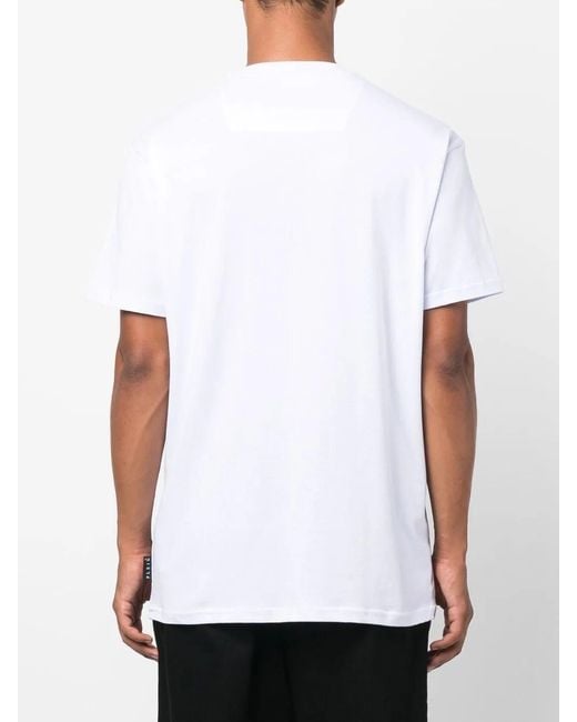Philipp Plein White Skull-Print Crew-Neck T-Shirt