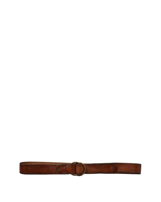 RRL White Double-Ring Leather Belt for men