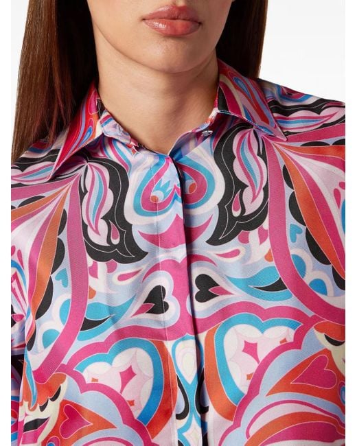 Philipp Plein Red Regular Silk Shirt