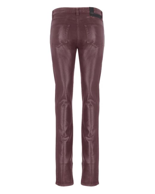 Laneus Purple Metallic-Effect Trousers
