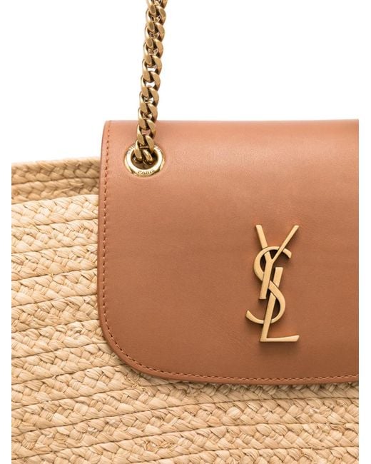 Saint Laurent Natural Manon Raffia Shoulder Bag