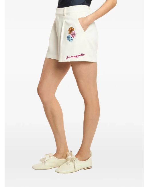 Cinq À Sept Natural Celeste Vine Embroidered Shorts