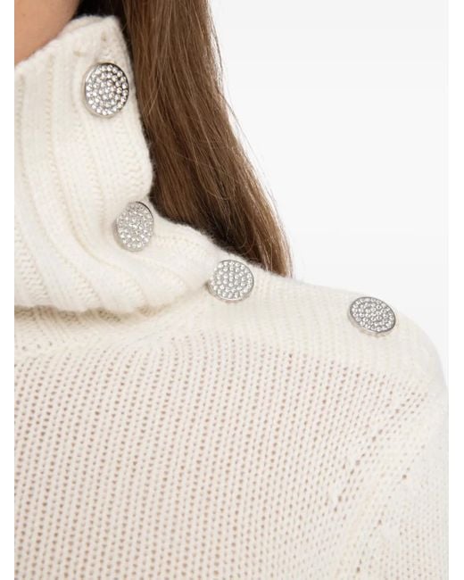 Zadig & Voltaire White Roll-Neck Embellished Sweater