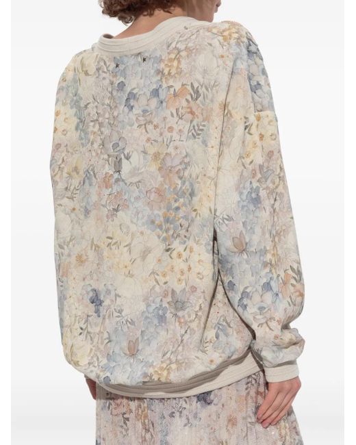 Golden Goose Deluxe Brand Natural Floral Sequin-Embellished Cardigan