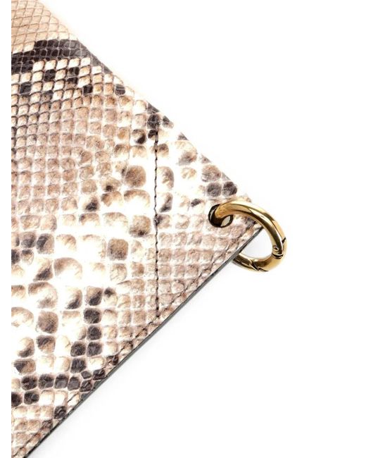 Chloé Natural Spin Snakeskin-Effect Pouch