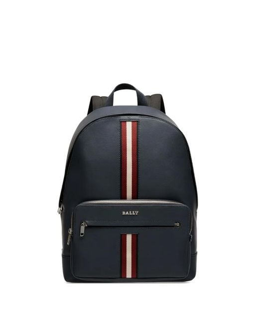 Bally Blue Ribbon-Detail Leather Backpack for men
