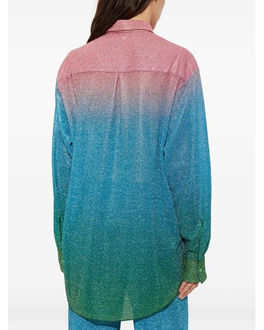 Oseree Blue Gradient-Effect Shirt