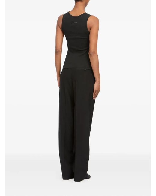 MM6 by Maison Margiela Black Plaque Tank Top
