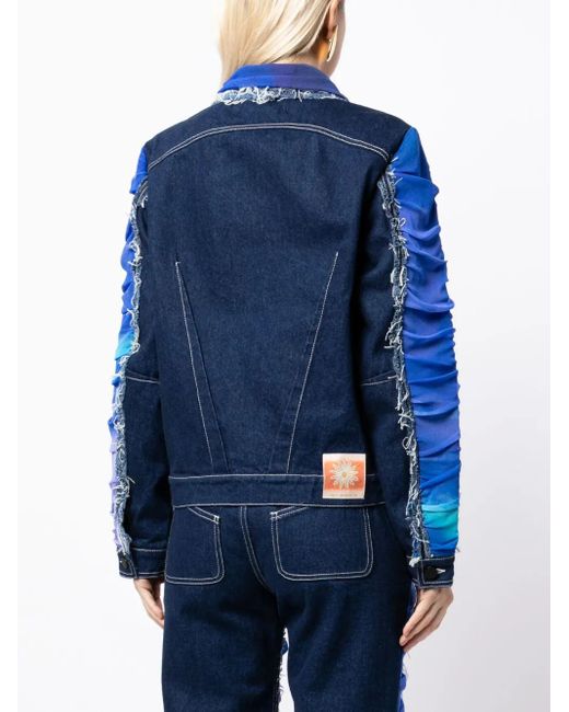 Chaqueta vaquera con diseño fruncido PAULA CANOVAS DEL VAS de color Blue