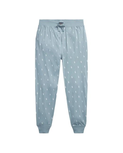 Polo Ralph Lauren Blue All-Over Pony Cotton Jersey Sleep Jogger for men