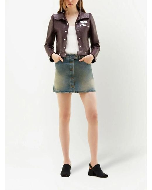 Courreges Brown Chest Logo-patch Shirt Jacket
