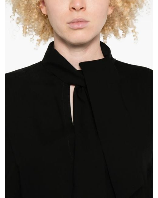 Barena Black Tie-Neck Dress