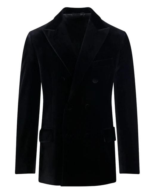 Golden Goose Deluxe Brand Black Contrasting-Lapels Double-Breasted Blazer for men