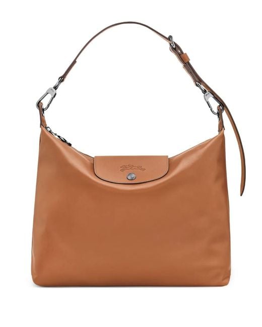 Longchamp Brown Sac Porté Épaule Le Pliage Xtra À Fermeture Zippée