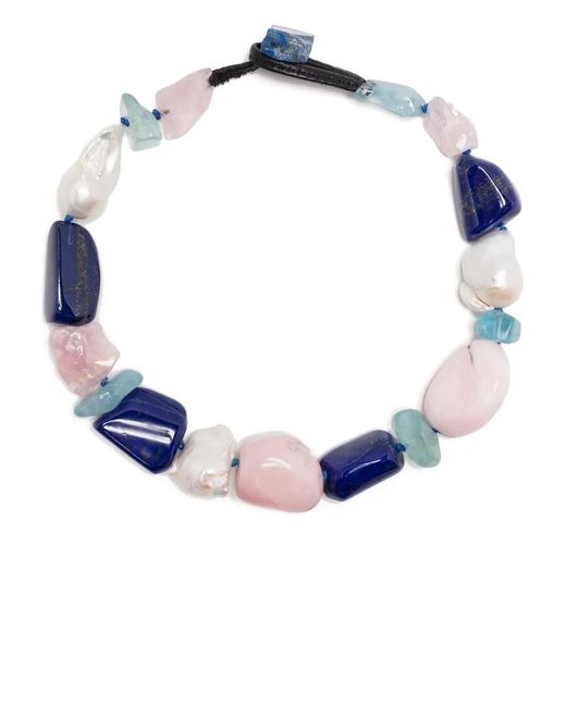 Monies Blue Stone-Embellished Necklace