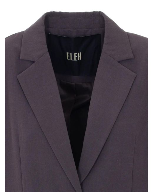 ELEH Blue V-Neck Frontal-Pocket Blazer