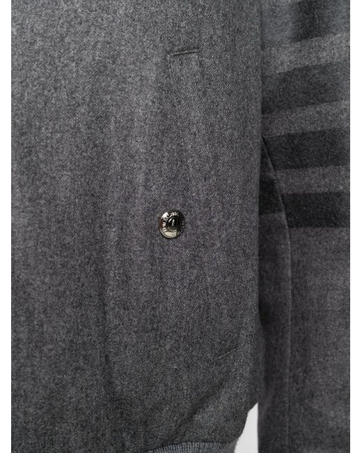 Thom Browne Gray Tonal 4-Bar Flannel Blouson Jacket for men