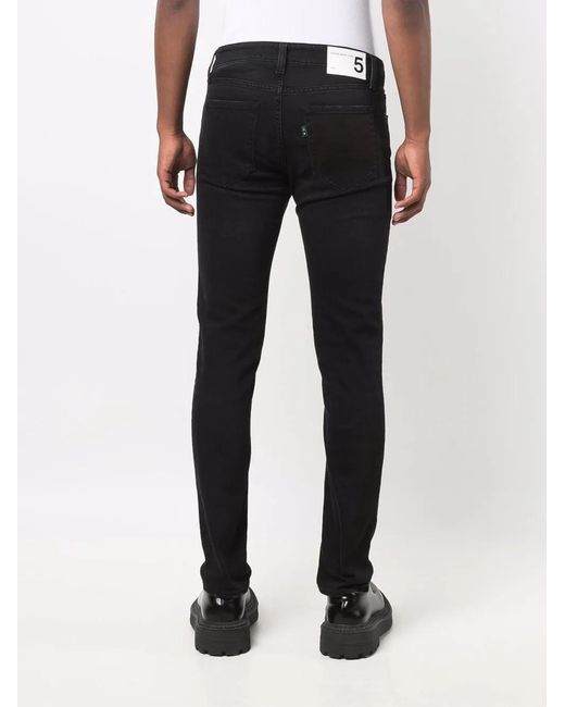 Department 5 Black Washed Skinny Jeans for men